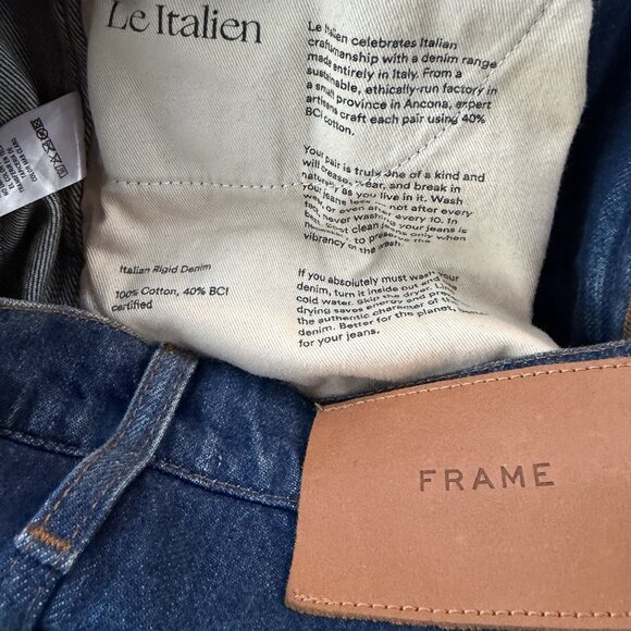 Frame Le Italien True Straight Jeans in Vintage Blue Size 27 Italian Rigid Denim - Picture 7 of 10